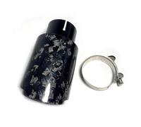 Car Exhaust Tip 1 Piece Car Universal Black Stainless Steel Glossy Forged Carbon Fiber Exhaust Muffler Tip End Pipe Tail Exhaust Whistle(ID 54-OD 76)