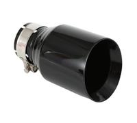 Car Exhaust Tip 1pc Car Stainless Steel Glossy Black Exhaust Pipe Universal Muffler Tip(60MM IN 114MM OUT)