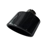 Car Exhaust Tip 1Pcs 105/115/130/150mm Outlet Car Oval Nozzle Glossy Carbon Fiber Universal Black Stainless Exhaust Muffler Pipe Modified Part(ID 70MM-OD 115MM)