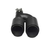 Car Exhaust Tip 1PCS Carbon Fiber + Stainless Steel Hniversal Auto Exhaust Tip Matter Muffler Double End Black Pipe Tail Throat(Right 63mm)