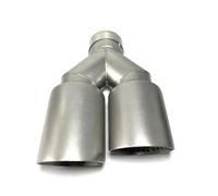 Car Exhaust Tip 1Pcs Double Stainless Steel Car Muffler Tip Exhaust System Pipe Universal 60MM 63mm For VW GTI MK7 For Golf7 Nozzle Exhaust Whistle(54-89 Right)