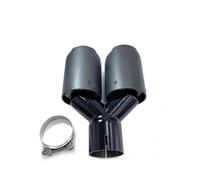 Car Exhaust Tip 1PCS Dual Matte Carbon Black Stainless Steel Universal For Car Exhaust Tip Double End Pipe For BMW End Exhaust Pipe(ID 70-OD 101)