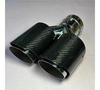 Car Exhaust Tip 1Pcs Exhaust Tip Glossy Carbon Fiber Dual Sliver Stainless Car Accessories Tailpipe Muffler For Universal Exhaust Tips(ID 73-OD 76)