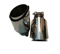 Car Exhaust Tip 2Pcs Exhaust Pipe Tips Silver Stainless Steel Muffler For Nissan Muffler Tip(57MM IN 76MM OUT)