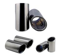 Car Exhaust Tip 2Pcs For A1 For A3 For A4 For TT 2009-2015 Stainless Steel Car Exhaust Muffler Tip Pipes Covers Tail Throat(Silver-8cm)