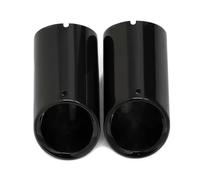 Car Exhaust Tip 2PCS For A4 For A3 For Q5 Exhaust Tips Stainless Steel Car Muffler Tip Tail Pipe Trim Auto Accessories Tail Throat(Black)