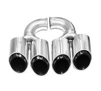Car Exhaust Tip 2pcs/lot Car Exhaust Tip For Cayenne 958 2011-2014 Stainless Steel Quad Muffler Nozzle Tailpipe System Muffler Tip(Silver Short)
