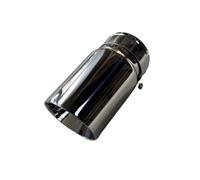 Car Exhaust Tip 304 Silver Stainless Steel Exhaust System Muffler Pipe End Bevel Edge Outlet Universal 1Piece(ID 86MM-OD 101MM)