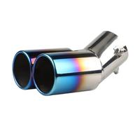 Car Exhaust Tip 63mm 2.5" Universal Inlet Car Stainless Steel Raer Dual Pipe Exhaust Muffler Tip(Burnt blue bent)