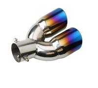 Car Exhaust Tip 63mm Universal Car Exhaust Pipe Inlet Double-Barrel Rear Tip Tail Thickened Stainless Steel Accessories Muffler Outlet Muffler Tip(Straight row)