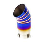 Car Exhaust Tip 64mm Exhaust Pipe Tip 2.5inch Stainless Steel Chrome Rainbow Black Gold Burnt Blue Muffler Tail Throat 2.5 Inch JDM Universal(Burnt blue)