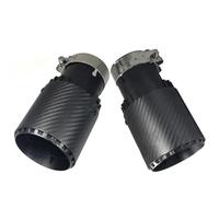Car Exhaust Tip 89mm 101mm Carbon Look Exhaust Tip Car Decoration Accessories For Modification For VW For Golf Muffler Tip(Black In60-out89)
