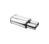 Car Exhaust Tip Car Exhaust Muffler Pipes Tailpipe System Racing Sport Mufflers Turbo Sound Boost Stainless Steel 63mm Double Inlet Outlet(XH-EP052-SL)