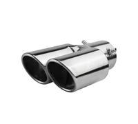 Car Exhaust Tip Car Refit Parts Exhaust Pipe Rear Muffler Pointed Matte Black Stainless Steel Double Exit Tail Throat Tail Throat(Silvery B)