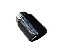 Car Exhaust Tip Car Single Exhaust Tips Silver Stainless Pipe Tail Throat Universal Glossy Carbon Fiber End Muffler Tailpipe 1Piece(ID 73MM-OD 101MM)