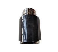 Car Exhaust Tip Car Single Exhaust Tips Silver Stainless Pipe Universal Glossy Carbon Fiber Tail End Muffler Tailpipe 1Piece(ID 70MM-OD 101MM)
