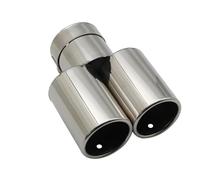 Car Exhaust Tip Car Styling Mufflers Exhaust Tail Throat Pipe Tip Flat Universal Straight Stainless Steel Multi-size Dual Outlet Muffler Exhaust Tips(Silver 54MM)
