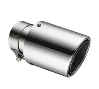 Car Exhaust Tip Car Universal Crimping Silver Exhaust Pipe Stainless Steel Muffler Tip(57mm-101mm)