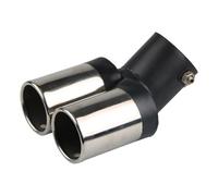 Car Exhaust Tip Car Universal Double Pipe Tail Throat Stainless Steel Exhaust Pipe(C)