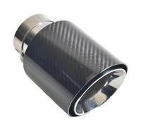 Car Exhaust Tip Carbon Fiber Auto Universal Tailpipe Double Wall Slant Cut Stainless Steel Exhaust Tail Tips(IN 63-OUT 101MM)