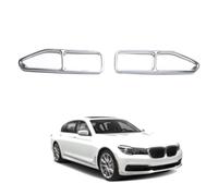 Car Exhaust Tip Cover for BMW 7 Series 2019-2021 Silver, Tail Throat Decorative Frame Stainless Steel Replacement Automotive Decoration Tailpipe,Silver