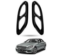Car Exhaust Tip Cover for Mercedes-Benz C-Class 2015-2021, Tail Throat Decorative Frame Stainless Steel Replacement Automotive Decoration Tailpipe,Black