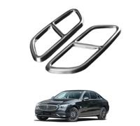 Car Exhaust Tip Cover for Mercedes-Benz C-Class 2022-2024, Tail Throat Decorative Frame Stainless Steel Replacement Automotive Decoration Tailpipe,Black
