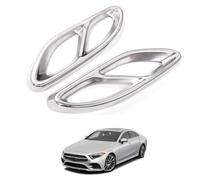 Car Exhaust Tip Cover for Mercedes-Benz CLS 2018-2025, Tail Throat Decorative Frame Stainless Steel Replacement Automotive Decoration Tailpipe,Silver