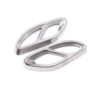 Car Exhaust Tip Cover Trims 1 Pair Car Tailpipe Throat Frame Outlet Muffler Bumper Exhaust Pipe Trim Cover Compatible With Benz For A Class W176 2016 2017 2018(Silver)