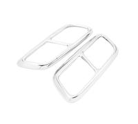 Car Exhaust Tip Cover Trims Muffler Exhaust Pipe Tail Cover Trim Sticker Car Accessories Compatible With Land For Rover For Range For Rover Sport L494 2018 2019(Silver)