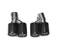 Car Exhaust Tip Dual Exhaust Tip Satinless Steel Muffler H Shape Tailpipe For BMW 5 Series 525i 528i 530i G30 G31 2018 Pipe Nozzle Muffler Tip(Carbon look E)