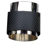 Car Exhaust Tip Durable ID 86mm OD 101mm Car Twill Matte Carbon Fiber Exhaust Tip Muffler Fit Use For BM X5 E53 E70 X6 E71 F16 X1 F48 Accessories 2015 2016(Without logo)