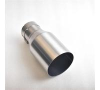 Car Exhaust Tip Exhaust Nozzle 304 Stainless Steel Flat Mouth Brushed Single Tube Car Modification Tail Throat(IN54-OUT89MM)