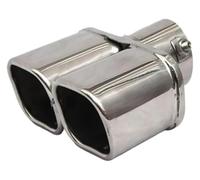 Car Exhaust Tip Exhaust Pipe 1pc Universal Auto Muffler Silencer Dual Outlet 76mm Car Tip Slant Rolled Edge Tailpipe(D-Straight)