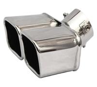 Car Exhaust Tip Exhaust Pipe 1pc Universal Auto Muffler Silencer Dual Outlet 76mm Car Tip Slant Rolled Edge Tailpipe(C-Bend)