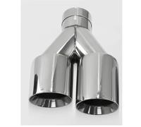 Car Exhaust Tip Exhaust Racing Car Modify Tips Double Exit Pipe Nozzle Decoration Two-tier Stainless Tail Pipes Muffler Tail Throat(Left In63-Out 76mm)