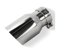 Car Exhaust Tip Exhaust Racing Car Tip Modified Stainless Steel Tailpipe Flat Edge Single Layer Muffler Nozzle 1piece(In63-Out 76)