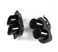 Car Exhaust Tip For 992 2019+ Exhaust Tip Tailpipe Upgrade Quad Exit Black Stainless Steel Muffler System Nozzle Tail Throat(Black)