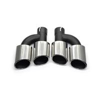 Car Exhaust Tip For A3 For A4 A5 A6 A7 A8 Up S3 S4 S5 S6 S7 S8 SQ3 SQ5 Design Muffler Tip 60mm Tailpipe Quad Stainless Steel Car Exhaust Pipe(Silver)