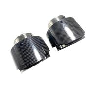 Car Exhaust Tip For BMW 1Pcs Universal Exhaust Pipe Modified Glossy Real Carbon Fiber Tailpipe 110mm Length(In 80mm -Out 89mm)