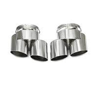 Car Exhaust Tip For BMW For G05 For X5 For G06 For X6 2.0T Exhaust Upgrade Model Dual Exit Stainless Steel Nozzle Tailpipe Muffler Tip Tail Throat(Silver)