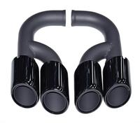 Car Exhaust Tip For Cayenne 958 For GTS 2011-2014 Tailpipe Exhaust Pipe Muffler Tip Nozzle 304 Stainless Steel Head Muffler Tip(Long gloss black)
