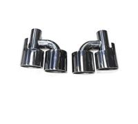 Car Exhaust Tip For Mercedes For Benz For C-Class W204 E-Class W212 W211 S-Class W221 Exhaust Pipe Stainless Steel Black Muffler Tip Tail Throat(Black)