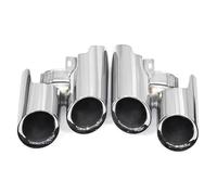 Car Exhaust Tip For Panamera 2014 2015 2016 Square Exhaust Upgrade Round Black Quad Tailpipe System Nozzle Muffler Tip(Bright silver)