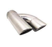 Car Exhaust Tip For Skoda For Octavia For VW For Lavida 60mm Double Outlet Tailpipes Chrome Car Exhaust Muffler Pipe Tip End Rear Tail Throat Tail Throat(Silver)
