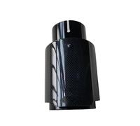 Car Exhaust Tip Glossy Carbon Fibre Exhaust System Muffler Pipe Tip Straight Universal Black Stainless Decorations 1Piece(ID 76MM-OD 114MM)