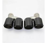 Car Exhaust Tip H-type Rolled Edge Exhaust Pipe Muffler Tail Throat Modification 63-76mm Double Out For BMW F10 F30 Exhaust Tips(70mm out 76mm)