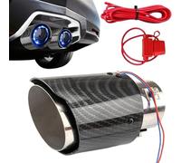 Car Exhaust Tip, LED Flame Exhaust Pipe, Stainless Steel Muffler Upgrade with Light Effect, Stylish Performance Accessory for Racing Modification Truck Commute Daily Drive, Easy to Install