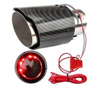 Car Exhaust Tip, LED Flame Exhaust Pipe, Stainless Steel Muffler Upgrade with Light Effect, Stylish Performance Accessory for Racing Modification Truck Commute Daily Drive, Easy to Install