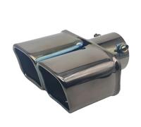 Car Exhaust Tip Muffler Tip Double Outlet Universal Square Exhaust Tip Stainless Steel For 38mm-70mm(Innet 60mm C)